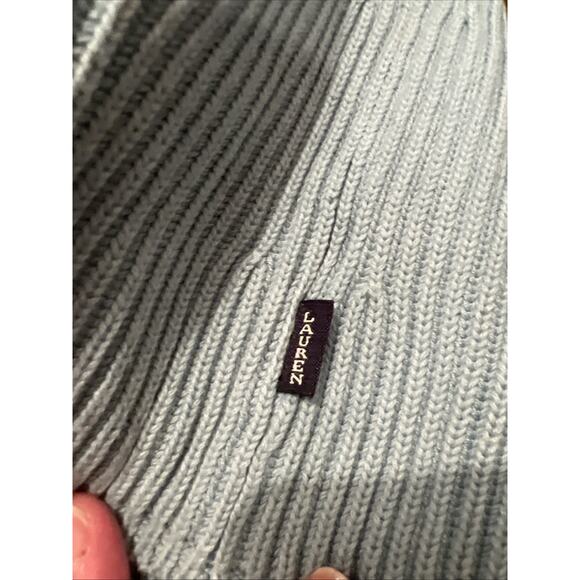 Lauren Ralph Lauren Women’s Full Zip Cable knit Sweater Cream Mock Neck Large - Picture 3 of 6